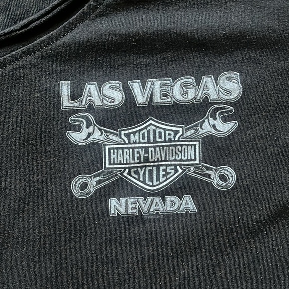 Women’s Harley Davidson Black V-Neck Tee Size L - Picture 2 of 4